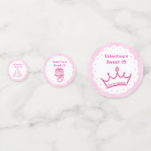 エレガントなキンセアニエラ フラワーブーケ | ピンク & ホワイト コンフェッティ (裏面)