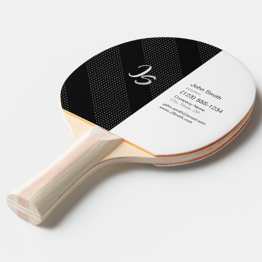 エレガントなギフトはとの銀製のモノグラムを個人化します 卓球ラケット (正面アングル)