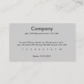 エレガントなギフトまたは割引カード ロイヤリティカード (裏面)