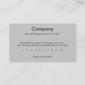 エレガントなギフトまたは割引カード ロイヤリティカード (裏面)