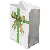 エレガントなギフトボウ – モダンなクリスマスデザイン ミディアムペーパーバッグ (裏面アングル)