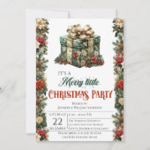 エレガントなギフトボックスのクリスマスパーティー招待状 招待状 (正面)