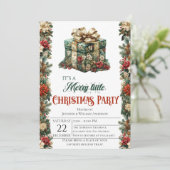エレガントなギフトボックスのクリスマスパーティー招待状 招待状 (スタンド正面)