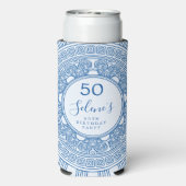 エレガントなギリシャの誕生日パーティー カスタムカラー スリム缶クーラー (Seltzer裏面)