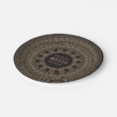 エレガントなギリシャの誕生日パーティー カスタムカラー ペーパープレート (アングル)