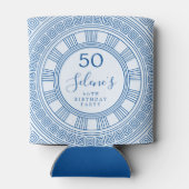 エレガントなギリシャの誕生日パーティー カスタムカラー 缶クーラー (裏面)