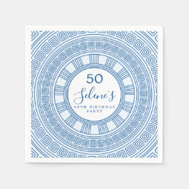 エレガントなギリシャまたはローマの誕生日カスタムカラー付き スタンダードカクテルナプキン