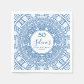 エレガントなギリシャまたはローマの誕生日カスタムカラー付き スタンダードカクテルナプキン (正面)