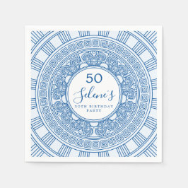 エレガントなギリシャまたはローマの誕生日カスタムカラー付き スタンダードカクテルナプキン