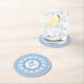 エレガントなギリシャまたはローマの誕生日カスタムカラー ラウンドペーパーコースター (インサイチュ)