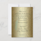 エレガントなクジャクのゴールドの披露宴招待状 招待状 (裏面)