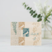 エレガントなクジャクのテーブルナンバー ポストカード (スタンド正面)