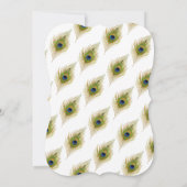 エレガントなクジャクの羽のウェディング 招待状 (裏面)