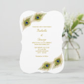 エレガントなクジャクの羽のウェディング 招待状 (スタンド正面)