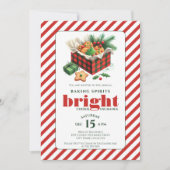 エレガントなクッキー交換パーティーの赤と緑のカード 招待状 (正面)