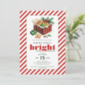 エレガントなクッキー交換パーティー 赤と緑のクリスマスパーティー 招待状 (スタンド正面)