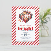 エレガントなクッキー交換パーティー　青　赤 招待状 (スタンド正面)