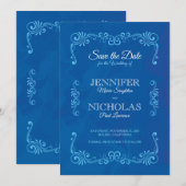 エレガントなクラシックとヴィンテージのフォーマルウェディング 招待状 (正面/裏面)