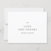 エレガントなクラシックな予算結婚式の御礼カード (正面)