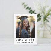 エレガントなクラシックな卒業年度の写真 卒業生 ポストカード (スタンド正面)