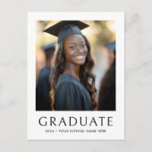 エレガントなクラシックな卒業年度の写真 卒業生 ポストカード (正面)
