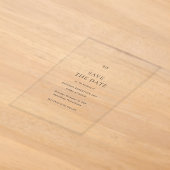エレガントなクラシックウェディングのSave the Date アクリル招待状 (レイダウン)