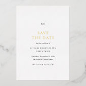 エレガントなクラシックウェディングのSave the Date 箔招待状 (正面)