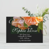 エレガントなクラシックオレンジ peach ローズ フラワーリング 招待状 (スタンド正面)