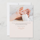 エレガントなクラシックオーバル写真出生発表 招待状 (裏面)