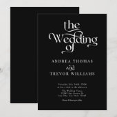 エレガントなクラシックカリグラフィーウェディング 招待状 (正面/裏面)