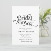 エレガントなクラシックカリグラフィーブライダルシャワー 招待状 (スタンド正面)
