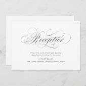 エレガントなクラシックカリグラフィー結婚式の披露宴 招待状 (正面/裏面)