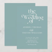 エレガントなクラシックカリグラフィー結婚式 招待状 (正面/裏面)