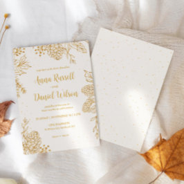 エレガントなクラシッククリスマスウェディング招待状 招待状