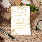エレガントなクラシッククリスマスウェディング招待状 招待状