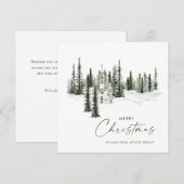 エレガントなクラシッククリスマス冬の森コーポレート シーズンカード (正面/裏面)