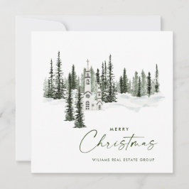 エレガントなクラシッククリスマス冬の森コーポレート シーズンカード