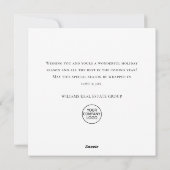 エレガントなクラシッククリスマス冬の森コーポレート シーズンカード (裏面)