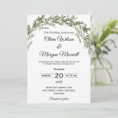 エレガントなクラシックグリーンの結婚記念日 招待状 (スタンド正面)