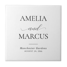 エレガントなクラシックスクリプトカリグラフィーウェディング タイル