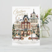 エレガントなクラシックビレッジの家でのクリスマスパーティ 招待状 (スタンド正面)