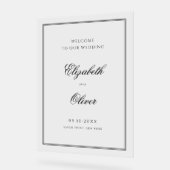 エレガントなクラシック書道結婚式へようこそ アクリルサイン (傾斜)