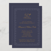 エレガントなクラシック結婚記念日招待状 招待状 (正面/裏面)