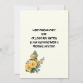 エレガントなクラシック フラワー イエロー セーブ ザ デート 招待状 (裏面)