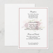 エレガントなクラシック フローラル ウェディング レセプション 招待状 (正面/裏面)