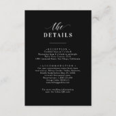 エレガントなクラシック ブラック＆ホワイト ウェディングの詳細 エンクロージャーカード (正面)