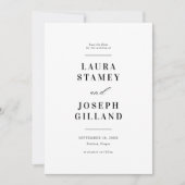 エレガントなクラシック ブラック&ホワイト ウェディング セーブザデート (正面)