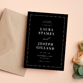 エレガントなクラシック ブラック＆ホワイト ウェディング セーブザデート