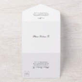 エレガントなクラシック ブラック＆ホワイト トリフォールド ウェディング オールインワン招待状 (外側)