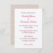 エレガントなクラフト紙のオーダーメイド結婚式招待状カード 招待状 (正面/裏面)